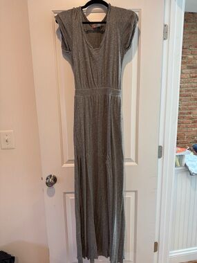 Gray Maxi Dress with Cut Out Back